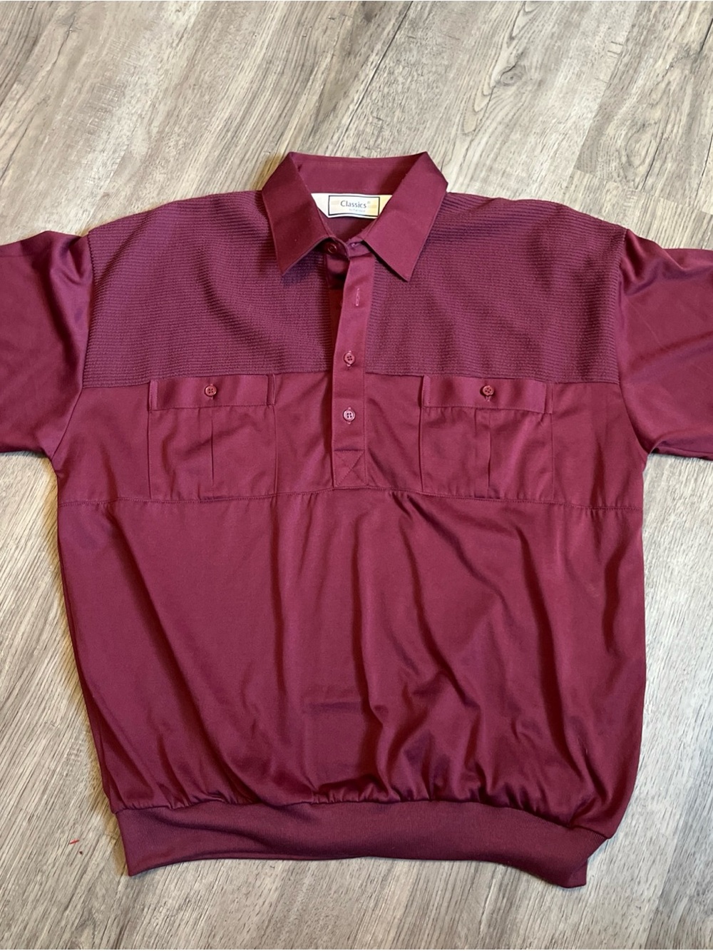 Classic Maroon Short-Sleeve Polo Shirt for Men L